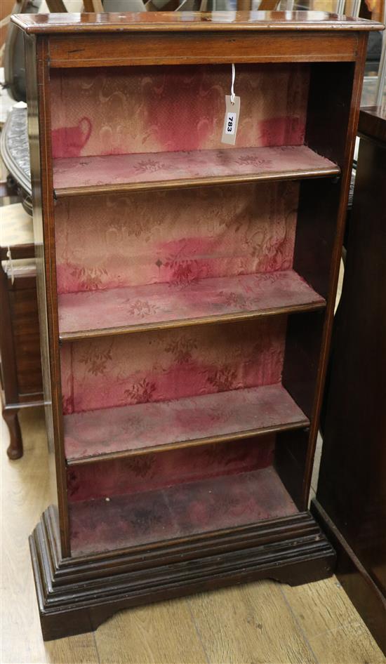 A small Edwardian open bookcase W.60cm